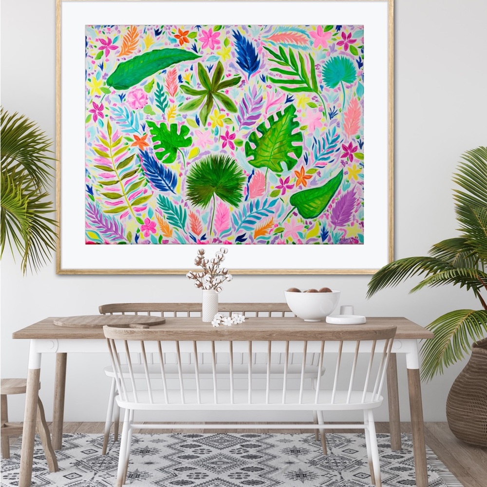Palm Passion Tropical Plants Art Print Oil Painting botanical beach island decor - Picture 10 of 11